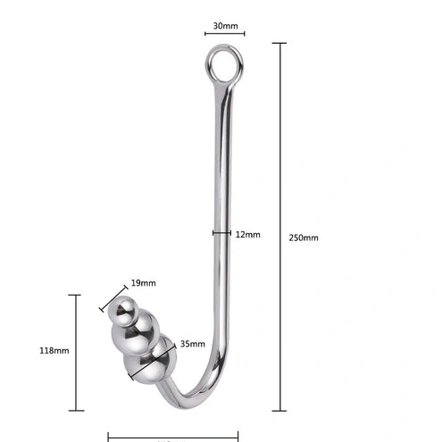 5334 Anal Hook with and Beaded Collar Cuffs Elegant 1001